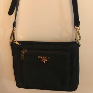 Authentic Prada nylon purse with gold hardware